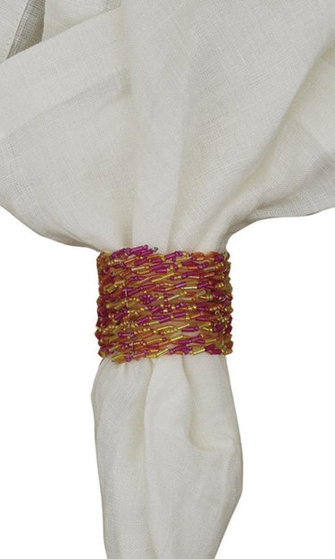 Boho Bead Napkin Ring Set of 12 Park Designs - The Fox Decor